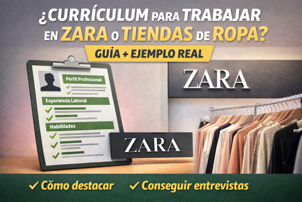 currículum para trabajar en Zara