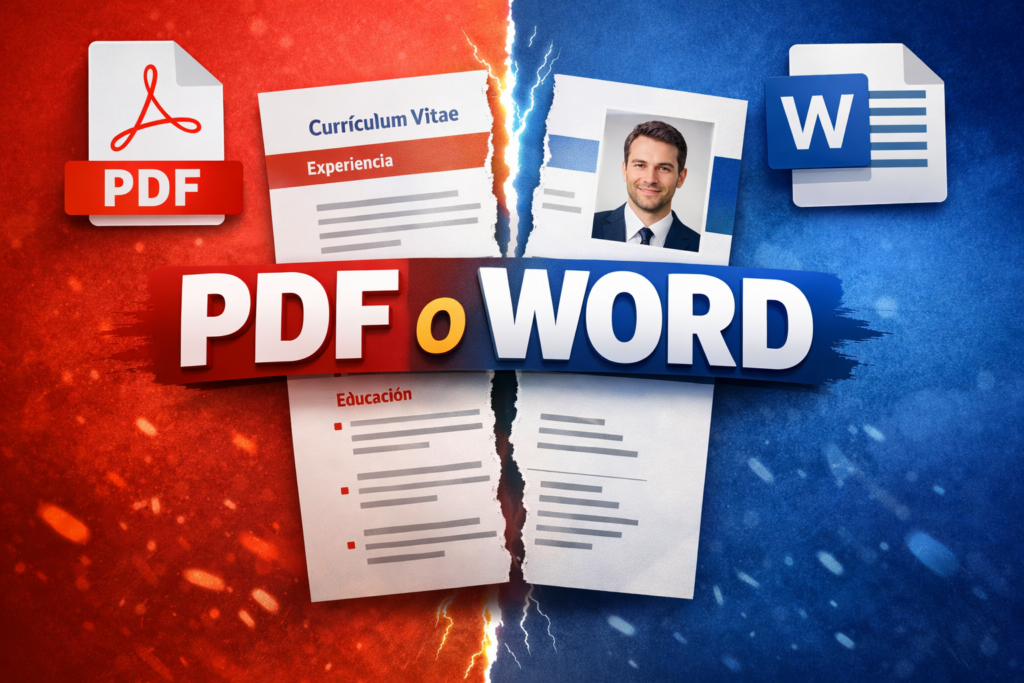 formato de currículum PDF o Word