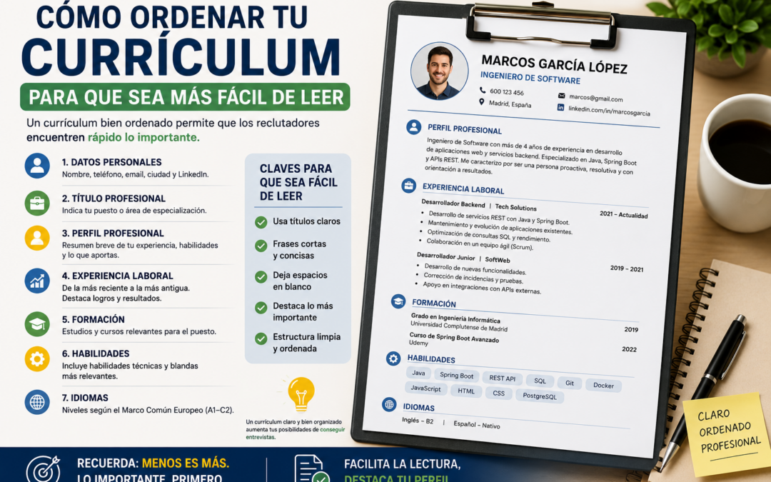 Cómo ordenar tu currículum para que sea más fácil de leer