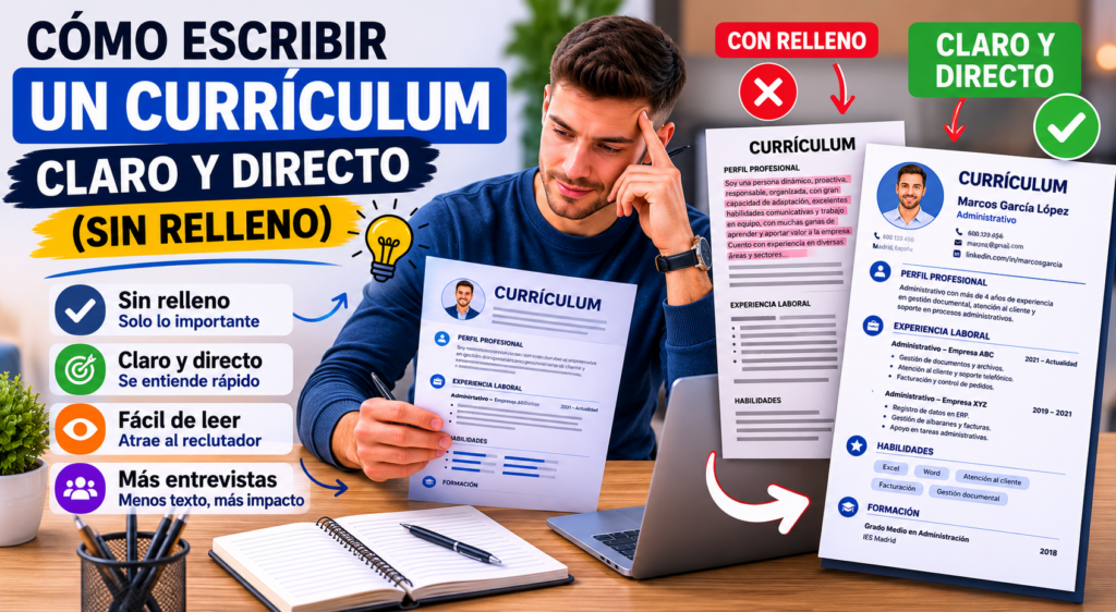 currículum claro y directo