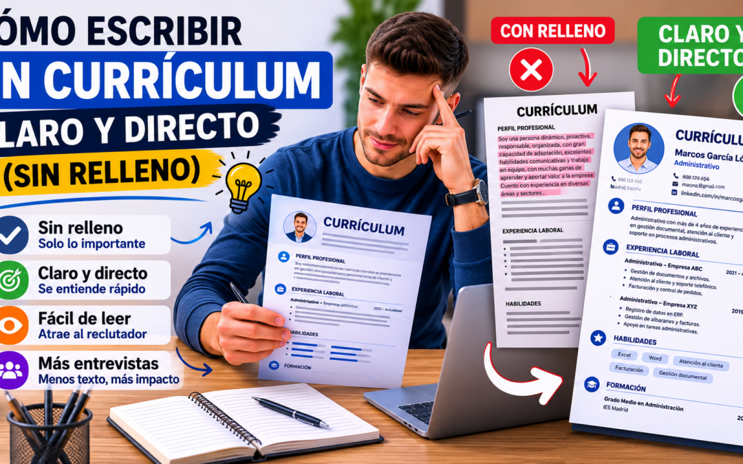 Cómo escribir un currículum claro y directo (sin relleno)
