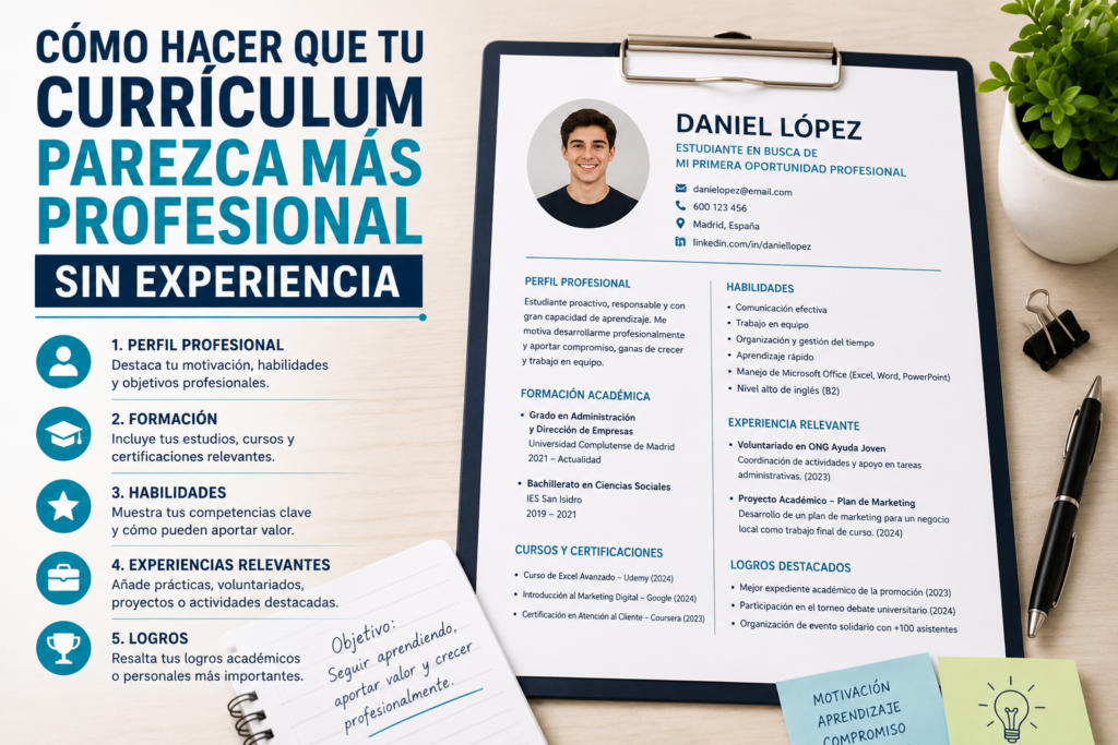 currículum profesional sin experiencia