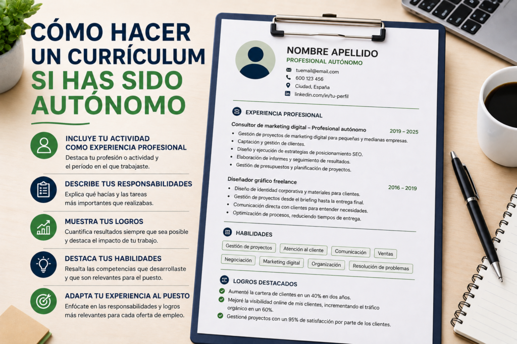currículum si has sido autónomo