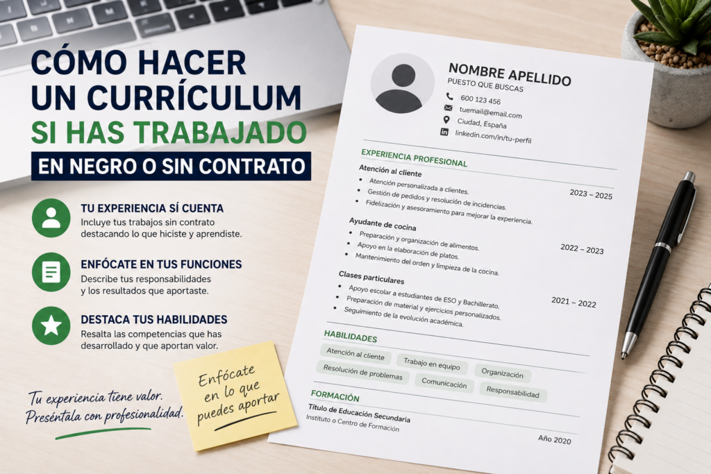 currículum trabajo sin contrato